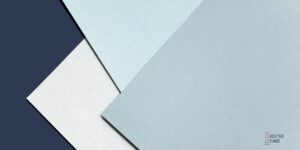 Picture of different blue papers overlapping each other. Part of an article about choosing the right paper for your homemade planner